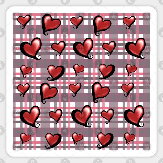 Alice In Wonderland Hearts Suite Patterns Sticker by Nirelle